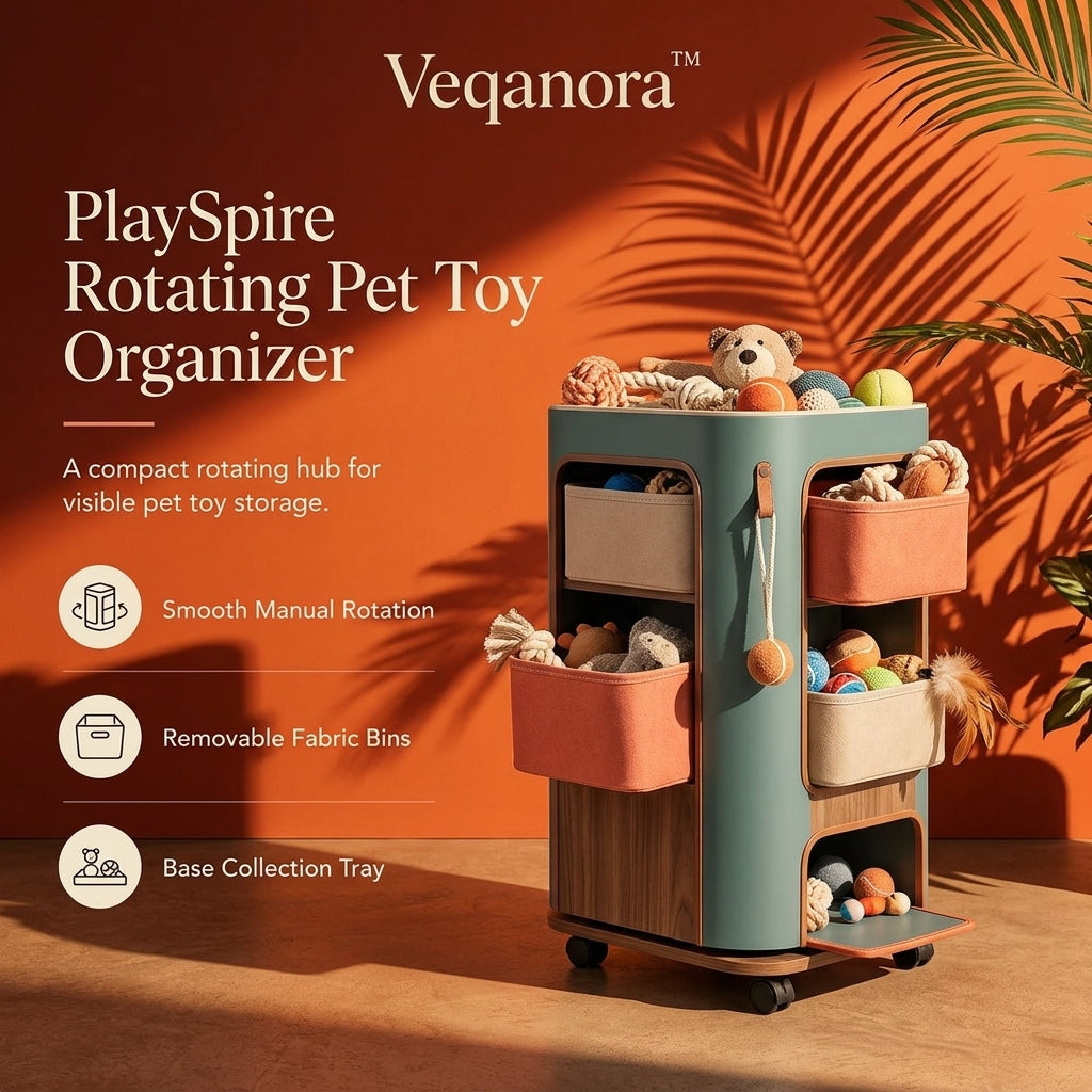 Veqanora™ PlaySpire Rotating Pet Toy Organizer